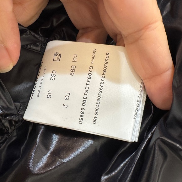 **NEW $2100 Moncler Black Moka Long Hooded Puffer Jacket 100% Authentic Size 2** - Picture 11 of 15
